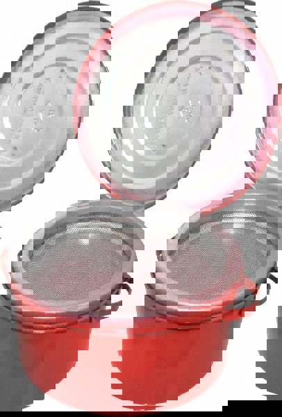 2 Quart Capacity, Coated Steel, Red Bench Can